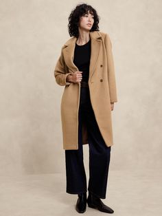 Wool-Blend Timeless Topcoat | Banana Republic Factory Tan Coat, Classic Coat, Classic Coats, Versatile Outfits, Banana Republic Factory, Color Analysis, Notched Collar, Top Coat, Dart