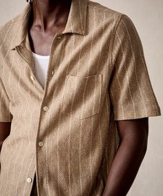 Linen Mesh Full-Placket Polo in Desert Beige Sweatshorts Shorts, Polo Coat, Linen Suits, Linen Tshirts, Sneaker Dress Shoes, Summer Suits, Shell Buttons, Linen Shop, Suit Shop