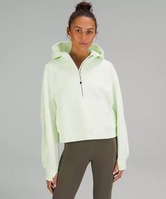 Scuba Oversized Half-Zip Hoodie | Women's Hoodies & Sweatshirts | lululemon Lululemon Scuba, Cozy Fabric, Lululemon Athletica, Elastic, Sweatshirts, Green, Color