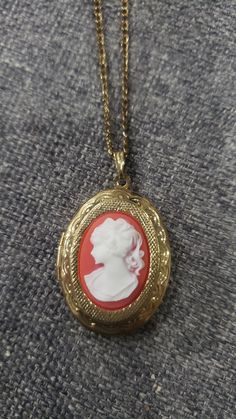 Vintage Victorian Style Gold Color Chain Cameo locket pendant necklace Convo about any questions or international shipping Cameo Locket, Locket Pendant Necklace, Vintage Cameo, Vintage Victorian, Victorian Style, Victorian Fashion, Locket, Necklace Etsy, Gold Color