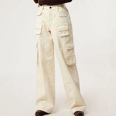 Pacsun's Vanilla Mid Rise Baggy Cargo Pants Are The Perfect Blend Of Tomboy Flair And Feminine Style. These Comfy Mid-Rise Pants Have A Seamed Body For Added Depth With Contrast Stitching, Ample Cargo Pockets, And A Baggy Fit. Brand New Nwt - Perfect Condition Fit & Sizing: 10.75" Rise 31.5" Inseam 11" Leg Opening Mid-Rise Baggy Fit Wide Leg Opening Relaxed Slouchy Fit Throughout Cream Wide Leg Cargo Pants, Fall Cream Cargo Pants With Pockets, Beige Relaxed Fit Cargo Jeans For Spring, Utility Wide Leg Cream Pants, High Waist Beige Cargo Jeans For Spring, High Waist Cream Cargo Pants With Multiple Pockets, High Waist Cream Cargo Pants With Pockets, Beige Relaxed Fit Wide Leg Cargo Jeans, Beige Wide Leg Cargo Jeans For Fall