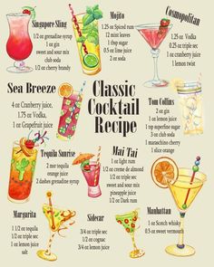 Vintage Metal Sign - Classic Cocktail Recipes - Lost Land Interiors Grapefruit Juice Recipe, Bartender Drinks Recipes, Bartender Drinks, Yummy Alcoholic Drinks, Classic Cocktail Recipes, Gin Drinks, Beer Cocktails, Mixed Drinks Recipes, Classic Cocktail