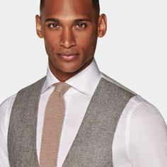 Available on its own or as part of a suit, this light brown double-breasted waistcoat will give any layered look some elegant depth. Tailored to a slim fit, it features an 8-button front, V-cut collar, welt pockets and rear adjustment strap. Double Breasted Waistcoat, Wool Flannel, V Cut, V Cuts, Layered Look, Welt Pockets, Welt Pocket, Light Brown, Double Breasted