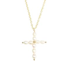 A delicate symbol with subtle shine, the Cross Pendant Necklace in Freshwater Pearls is a meaningful reminder of what matters to you most. Celebrating all forms of beauty. Wear it as a stand-alone piece or pair it with any of our necllaces to create an statement look. Details: A+ Quality pearls carefully hand selected. Pendant: Hand forged Secured with a 14k gold clasp. Adjustable length up to 24" Sustainable and natural materials Ships with eco-friendly package, brand charm and jewelry bag Large Bracelet, Small Bracelets, Jewelry Bag, Pearl Pendant Necklace, Cross Pendant Necklace, Beaded Stretch Bracelet, Ring Size Guide, Adjustable Bracelet, Hand Forged