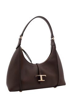 Leather shoulder bag with T Timeless strap- Closure With Zip- Contrasting Profiles- Internal Pocket- Made In Italy- Leather | Tod's Women's Shoulder Bag in Brown | SS24 Tods Bag, Timeless Wardrobe Staples, Italian Luxury, Luxury Retail, Luxury Shoes, Luxury Boutique, Shoulder Bag Women, Wardrobe Staples, Leather Shoulder Bag