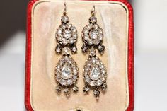 Antique Circa 1900s 14k Gold Ottoman 14k Gold Natural Rose Cut Diamond Earring In very good condition. Total weight is 13.7 grams. Totally is diamond about 3 ct. The diamond is has H-I-J-K-L-M-Brown color and s2-s3-Pique 1-2 clarity. Acid tested to be 14k real gold. Please contact for any questions. Vintage Rose Cut Diamond Earrings, Antique Diamond Wedding Earrings, Vintage Gold Diamond Earrings With Rose Cut, Victorian Wedding Earrings With 17 Jewels, Vintage Gold Earrings With Rose Cut Diamonds, Victorian Diamond Earrings With Accents For Formal Occasions, Antique Diamond Drop Earrings For Wedding, Vintage Yellow Gold Diamond Earrings With 17 Jewels, Vintage Yellow Gold Diamond Earrings For Wedding