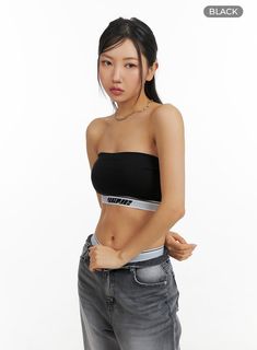 contrasting-banding-tube-top-cm411 / Black Urban Slogan Tops For Summer, Urban Style Slogan Tops For Summer, Sporty Bandeau Tube Top For Summer, Edgy Bandeau Crop Top, Black Letter Print Crop Top For Summer, Edgy Summer Crop Top With Letter Print, Edgy Letter Print Crop Top For Summer, Stretch Letter Print Crop Top, Edgy Bandeau Top For Spring