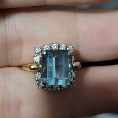 Size 7.25 . Baumstein & Federal Co 14kt Gold , Aquamarine, And Diamonds Ring . Aquamarine Is 7tcw . Approx. .50 Diamonds . Diamonds Ring, 14kt Gold, Womens Jewelry Rings, Diamond Rings, Aquamarine, Blue Yellow, Limited Time, Color Blue, Diamonds