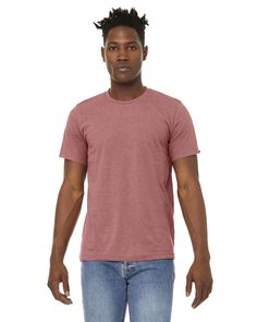 Unisex Sueded T-Shirt - HEATHER MAUVE - S | Bella + Canvas Sueded T-Shirt in Heather Mauve Size Small | Cotton/Polyester Blend Heather Storm, Autumn Hair Accessories, Trims Fashion, Logo Placement, Adulting Shirts, School Shirts, Jersey Tee, T Shirt Men, Shirt Sale