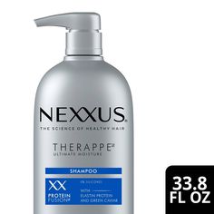 Nexxus Therappe Shampoo for dry hair leaves hair revitalized without weighing it down, giving it flexibility and suppleness. Salon crafted with Elastin Protein and Green Caviar Complex, this silicone-free shampoo has a lightweight formula designed to provide moisture for up to 24 hours to dry hair, when paired with the Nexxus Humectress Conditioner. While cleansing and nourishing your hair, Nexxus Therappe Moisturizing Shampoo locks in moisture, so you get beautiful hair that retains natural mov Treatments For Dry Hair, Nexxus Shampoo, Shampoo For Dry Hair, Silicone Free Shampoo, Hair Masque, Hydrating Shampoo, Natural Movement, Moisturizing Shampoo, Wet Hair