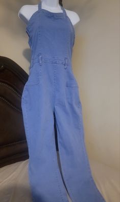 Really Super Cute Brand New Blue Jean Jumpsuit Size Xl Blue Jean Jumpsuit, Jean Jumpsuit, Velvet Tracksuit, Black And White Romper, Sequin Jumpsuit, Green Jumpsuit, Blue Jumpsuits, Short Sleeve Romper, Red Jumpsuit