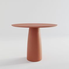 a round table with an orange base on a white background in the shape of a cone