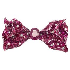 18K White Gold Bow Ruby Brooch with Diamonds 1 Ruby - 3.33 CT 444 Rubies - 26.230 CT 55 Diamonds - 1.390 CT 18K White Gold - 25.54 GM Althoff Jewelry presents a butterfly-shaped brooch crafted with rubies and diamonds. The 3.33CT natural ruby at the center, along with its unique design and exquisite craftsmanship, perfectly combines the rich color of the ruby and the dazzling sparkle of the diamonds. The color of the ruby resembles the highest quality wine from a bountiful year, making it a uniq Luxury Evening Gemstone Brooches, Luxury Pink Brooch For Wedding, Luxury Pink Brooches For Wedding, Luxury Pink Wedding Brooches, Luxury Diamond Brooch For Evening, Luxury Diamond Evening Brooches, Luxury Diamond Brooches For Party, Luxury Diamond Brooches For Evening, Luxury Pink Brooch Jewelry