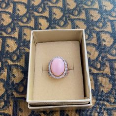 In Excellent Condition Never Worn Pink Rings For Formal Occasions, Pink Feminine Rings For Anniversary, Feminine Pink Rings For Anniversary, Pink Oval Feminine Jewelry, Feminine Oval Pink Jewelry, Feminine Pink Oval Jewelry, Feminine Pink Rings For Gift, Coral Ring, Jtv Jewelry