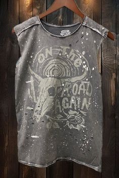 Country Deep Urban Cowboy 1980's distressed acid wash with splatter detail muscle tank top available in faded grey Model is wearing a small 5 ft 6 inches tall Cutoff Tshirt, Bleaching Clothes, Torn Clothes, Urban Cowboy, Summer 2025, Muscle Tank Top, Mens Fashion Inspiration, Fashion Statements, Big Muscles