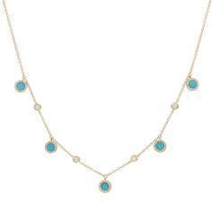 This Turquoise and Diamond Disk Choker in 14k gold is the perfect pop of color you need! The tiny diamonds gives it a sparkly and elegant feel, while the turquoise still makes it everyday. Turquoise is said to bring out calmness, creativity, and positive thinking. Wear this choker on its own, or layer it with our other dainty necklaces and chokers! Diamonds (0.37 ct) Turquoise (0.55 ct) 14k yellow gold Disk dimensions: 6mm Adjustable chain up to 18 inches Please allow up to 6 weeks for productio Necklaces Layering, Everyday Jewellery, Dainty Necklaces, Diamond Choker Necklace, Light Jewelry, Jewellery Design Sketches, Hand Necklace, Diamond Choker, Professional Jewelry