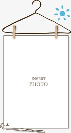 an image of a clothes hanger with the words insert photo on it and a sun above