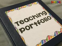 a book with the words teaching portfolio written on it