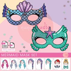 the mermaid mask set includes two different masks