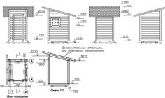 an architectural drawing shows the plans for two sheds, one with windows and one with doors