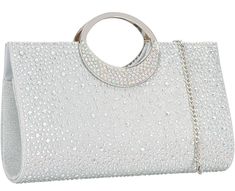 PRICES MAY VARY. Advantage --- 1. 100% Same Quality As Famous Brand. 2. We use a more expensive and sturdy metal chain with lobster claw, not cheap hook. 3. Attached a Dexmay Storage bag. 4. Factory Price. Material --- This women clutch is made of silver glitter fabric decorated with both side of iridescent crystal, which is very sparkling like a diamond and easy to match your evening dress, shoes and nail polish. Inside satin lining with slide pocket. Accessories --- This bling bridal clutch ha Cheap Chain Evening Bag For Party, Cheap Evening Bag With Chain For Party, Cheap Party Clutch Shoulder Bag, Cheap Glamorous Silver Bags, Luxury Envelope Wallets For Formal Occasions, Cheap Evening Shoulder Bag With Detachable Strap, Cheap Wedding Shoulder Bag With Rhinestones, Cheap Formal Pouch Evening Bag, Cheap Rhinestone Wedding Shoulder Bag