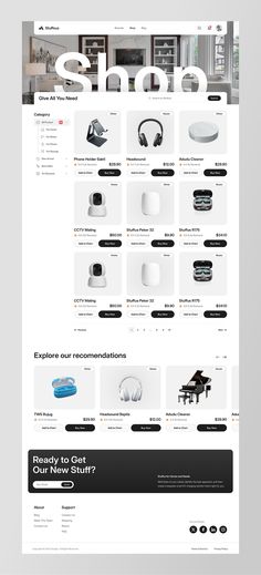 the website design for furniture store