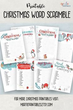 christmas word scramble printables for kids and adults to use on the holiday holidays