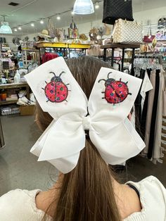 Heidi Davis Heidi Davis Ladybugs Hand Painted Bow Double Glitter - Little Miss Muffin Children & Home New Orleans Christmas, Beach Weekend, Jazz Fest, Glitter Hair Bows, Glitter Hair, Vibrant Design, Kids Sleepwear, Christmas Pajamas, Side Hustle