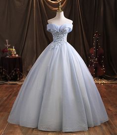 Light Blue Quinceanera Dresses, Sky Blue Prom Dress, Long Ball Gown, Mermaid Prom Dresses Lace, Ball Gown Dress, Quinceanera Dresses Blue, Blue Ball Gowns, Banquet Dresses, Purple Prom Dress