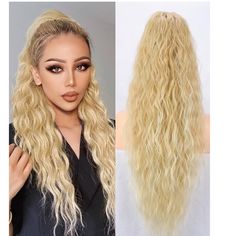 26 Inch Long Black Drawstring Ponytail Extension For Women Synthetic Long Curly Wavy Clip In Ponytail Hair Extensions For Daily Party Use (26 Inch, T24/613j#) Long Ponytail, Drawstring Ponytail, Clip In Ponytail, Ponytail Hair Extensions, Ponytail Hair, Ponytail Extension, Hair Blonde, Long Curly, Long Black