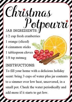 a recipe for christmas pudding with oranges and cranberries on the side, next to cinnamon sticks