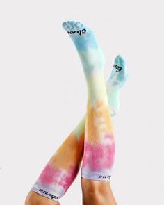 Tie-Dye Compression Socks - Rainbow Compression Socks | Clove Cute Compression Socks, Compression Socks Outfit, Colorful Socks Outfit, Compression Socks For Nurses, Nurse Compression Socks, Socks Aesthetic, Mellow Colors, Compression Stockings, Sock Outfits