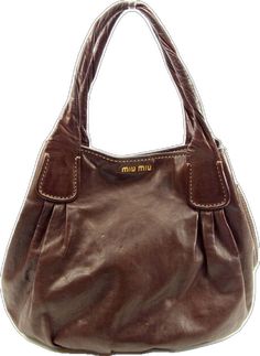 Miu Miu Bag, Vintage Brown, Mens Belts, Brown Color, Miu Miu, Fashion Bags, Brown Leather, Zip Pockets, One Shoulder