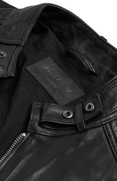 A slim-fit jacket always looks cool especially when made of supple sheepskin leather and made with paneled details and a motorcycle style. Style Name:Allsaints Cora Leather Jacket. Style Number: 5643022. Edgy Leather Jacket With Zip Fly, Edgy Leather Outerwear With Zipper Closure, Leather Jacket With Button Zip Fly For Fall, Edgy Leather Biker Jacket With Zip Fly, Moto Leather Outerwear With Belt Loops, Leather Moto Outerwear With Belt Loops, Fitted Leather Biker Jacket With Belt Loops, Allsaints Leather Long Sleeve Jacket, Allsaints Biker Style Winter Outerwear