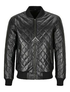 Premium Quality Mens 70s Bomber Leather Jacket Black Quilted Street Inspired Retro Jacket 275-D, Mens Coats Jackets Classic Quilted Leather Jacket For Winter, Retro Jacket, Men's Coats & Jackets, Cool Jackets, Leather Jacket Black, Black Quilt, Full Grain Leather, Mens Coats, Vest Jacket