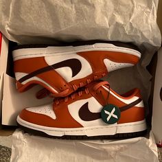 Brand New In Box And Stockx Tag Still Attached! Womens 9 And Mens 7.5 Nike Orange Skate Shoes For Streetwear, Orange Skate Shoes With Contrast Sole For Streetwear, Orange Cushioned Lace-up Skate Shoes, Orange High-top Skate Shoes With Contrast Sole, Orange Low-top Skate Shoes With Contrast Sole, Orange Skate Shoes With Cushioned Footbed And Round Toe, Nike Orange Skate Shoes With Rubber Sole, Orange Leather Skate Shoes, Orange Leather Skate Shoes With Boost Midsole