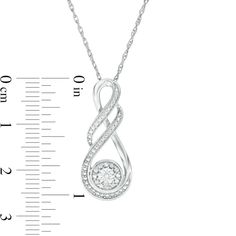 Elevate your attire with this mesmerizing infinity pendant. Fashioned in sterling silver, this style showcases a sculpted infinity symbol-shaped design glistening with beaded details and a pair of diamond accents. Nestled at the base, a diamond accent is artfully set to enhance size and sparkle and wrapped in a beaded frame. Buffed to a brilliant luster, this pendant suspends along an 18.0-inch rope chain that secures with a spring-ring clasp. Sterling Silver Infinity Jewelry In Diamond White, Infinity-shaped Sterling Silver Jewelry In Diamond White, Diamond White Sterling Silver Infinity Jewelry, Diamond White Infinity-shaped Sterling Silver Jewelry, Infinity Jewelry With Diamond Accents In Diamond White, Sterling Silver Infinity Jewelry With Diamond Accents, Beaded Frame, Infinity Pendant, Peoples Jewellers