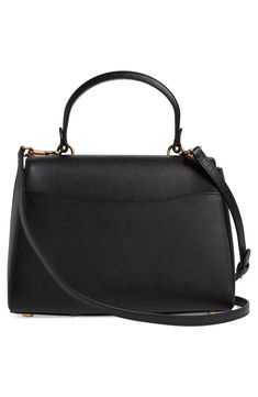 Polished hardware and lightly textured leather distinguish a sophisticated bag fitted with a rolled top handle and optional strap for hands-free carry. Structured silhouette with flat base and protective metal feet Lined Leather Imported Handle Bag, Leather Top, Kate Spade New York, Hands Free, Top Handle, Kate Spade, Top Handle Bag, Nordstrom, New York