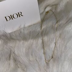 -100% Authentic! -Never Worn! (Was A Gift And I Am Not A Gold Jewelry Person) -Necklace Only! Perfect Condition! -Check Out Other Dior Pieces In My Closet Elegant Delicate Chain Necklaces For Everyday Luxury, Elegant Delicate Chain Necklace For Everyday Luxury, Elegant Formal Diamond Necklace With Adjustable Chain, Elegant 14k Gold Diamond Necklace With Clavicle Chain, Elegant Diamond Necklace With Clavicle Chain For Formal Occasions, Elegant Diamond Necklace With Clavicle Chain For Parties, Elegant Gold Diamond Necklace With Clavicle Chain, Elegant Formal Diamond Necklace With Clavicle Chain, Chic Diamond Necklace For Weddings