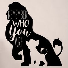 the lion king wall decal is shown in black