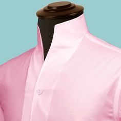 "High Open Collar Full Sleeves Shirt Tailor-Made On Order shirt 𝘈 𝘩𝘪𝘨𝘩 𝘤𝘰𝘭𝘭𝘢𝘳 𝘴𝘩𝘪𝘳𝘵 𝘪𝘴 𝘢 𝘤𝘭𝘢𝘴𝘴𝘪𝘤 𝘢𝘯𝘥 𝘵𝘪𝘮𝘦𝘭𝘦𝘴𝘴 𝘴𝘵𝘺𝘭𝘦 𝘵𝘩𝘢𝘵 𝘢𝘥𝘥𝘴 𝘢 𝘵𝘰𝘶𝘤𝘩 𝘰𝘧 𝘴𝘰𝘱𝘩𝘪𝘴𝘵𝘪𝘤𝘢𝘵𝘪𝘰𝘯 𝘵𝘰 𝘢𝘯𝘺 𝘰𝘶𝘵𝘧𝘪𝘵. 𝘛𝘩𝘪𝘴 𝘴𝘵𝘺𝘭𝘦 𝘧𝘦𝘢𝘵𝘶𝘳𝘦𝘴 𝘢 𝘤𝘰𝘭𝘭𝘢𝘳 𝘵𝘩𝘢𝘵 𝘴𝘵𝘢𝘯𝘥𝘴 𝘶𝘱 𝘢𝘯𝘥 𝘦𝘯𝘤𝘪𝘳𝘤𝘭𝘦𝘴 𝘵𝘩𝘦 𝘯𝘦𝘤𝘬, 𝘱𝘳𝘰𝘷𝘪𝘥𝘪𝘯𝘨 𝘢 𝘳𝘦𝘧𝘪𝘯𝘦𝘥 𝘢𝘯𝘥 𝘱𝘰𝘭𝘪𝘴𝘩𝘦𝘥 𝘭𝘰𝘰𝘬. 𝘐𝘵'𝘴 𝘢 𝘷𝘦𝘳𝘴𝘢𝘵𝘪𝘭𝘦 𝘱𝘪𝘦𝘤𝘦 𝘰𝘧 𝘤𝘭𝘰𝘵𝘩𝘪𝘯𝘨 𝘵𝘩𝘢𝘵 𝘤𝘢𝘯 𝘣𝘦 𝘸𝘰𝘳𝘯 𝘸𝘪𝘵𝘩 𝘢 𝘴𝘶𝘪𝘵 𝘧𝘰𝘳 𝘧𝘰𝘳𝘮𝘢𝘭 𝘰𝘤𝘤𝘢𝘴𝘪𝘰𝘯𝘴 𝘰𝘳 𝘥𝘳𝘦𝘴𝘴𝘦𝘥 𝘥𝘰𝘸𝘯 𝘸𝘪𝘵𝘩 𝘫𝘦𝘢𝘯𝘴 𝘧𝘰𝘳 𝘢 𝘤𝘢𝘴𝘶𝘢𝘭 𝘭𝘰𝘰𝘬. 𝘛𝘩𝘦 𝘩𝘪𝘨𝘩 𝘤𝘰𝘭𝘭𝘢𝘳 𝘢𝘭𝘴𝘰 𝘰𝘧𝘧𝘦𝘳𝘴 𝘢𝘥𝘥𝘪𝘵𝘪𝘰𝘯𝘢𝘭 𝘤𝘰𝘷𝘦𝘳𝘢𝘨𝘦 𝘢𝘯𝘥 𝘱𝘳𝘰𝘵𝘦𝘤𝘵𝘪𝘰𝘯 𝘢𝘨 Formal Tops With Covered Buttons And Collar, Fitted Shirt With Stand Collar And Button Closure, Semi-formal Tops With Spread Collar And Covered Buttons, Fitted Shirt With Stand Collar And Buttons, Classic Summer Shirt With Stand Collar, Classic Tops With Stand Collar And Button Cuffs, Classic Tops With Stand Collar And Button Closure, Classic Stand Collar Tops With Buttons, Classic Stand Collar Top With Button Closure