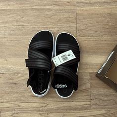 Adidas 90s Sandal Brand New Box Included Very Comfortable And Stylish Adjustable Fit Sporty Adjustable Sandals Size Women 8 90s Sandals, Adidas Sandals, Womens Strappy Sandals, Adidas Slides, Black Slides, Adidas Adilette, Shoes Adidas, Sandals Brands, Slides Shoes