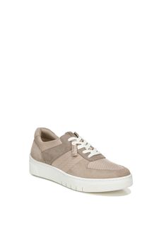 You'll always feel good about wearing this sustainable lace-up sneaker. It's what's inside that matters most. Materials: leather/suede, leather/manmade, or Tall Jeans, Swimsuits For All, Boots And Sneakers, Sustainable Materials, Leather Working, White Leather, Suede Leather, Feel Good, Almond