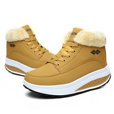 Description:1. Shoe Type: Boots2. Gender: Women3. Season: Winter4. Occasion: Casual, Sports5. Toe: Round Toe6. Closure Type: Lace-Up7. Heel Height: 5cm8. Platform Height: 3cm9. Color: YellowMaterial:Upper Material: PUOutsole Material: Rubber Winter Ankle-high Platform Sneakers, Winter Platform Low-top Boots, Winter Synthetic Sneakers With Flat Heel, Winter Synthetic Flat Heel Sneakers, Winter Synthetic Sneakers, Winter High-top Platform Sneakers, Winter Platform Sneakers With Synthetic Material, Winter Platform Sneakers In Synthetic Material, Wedge Sneakers With Rubber Sole And Round Toe