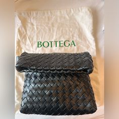 Brand New Bottega Veneta Bag Fast Shipping!! Black With Dust Bag Luxury Clutch Pouch For Shopping, Luxury Shopping Clutch Pouch, Luxury Intrecciato Weave Clutch For Travel, Designer Black Top Handle Pouch, Luxury Black Top Handle Pouch, Black Intrecciato Weave Shoulder Bag, Black Luxury Pouch With Detachable Strap, Luxury Black Pouch With Detachable Strap, Black Top Handle Pouch For Shopping