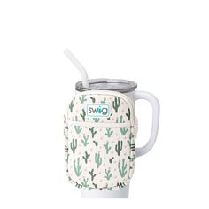 Swig Life Desert Child Neoprene Mega Mug Pouch with Zipper on a White 40oz Mega Mug Mug Pouch, Prickly Pear Margarita, Mega Mug, Drinkware Accessories, Zippered Pouch, Prickly Pear, Drop Off, The Desert, Gold Details