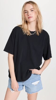 ASKK NY Boy Tee | Shopbop Slouchy Tee, Boy Tees, Stripes Pattern, Timeless Fashion, New Arrivals, Short Sleeves, Relaxed Fit, Crew Neck, Top Outfits