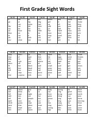 the first grade sight words worksheet is shown in black and white, with two rows