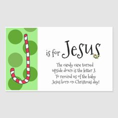 a christmas card with the letter j for jesus