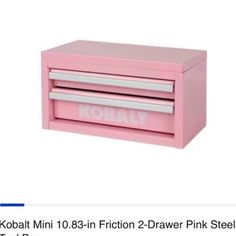 a pink kobalt mini 10 - in fiction 2 drawer pink steel toy box